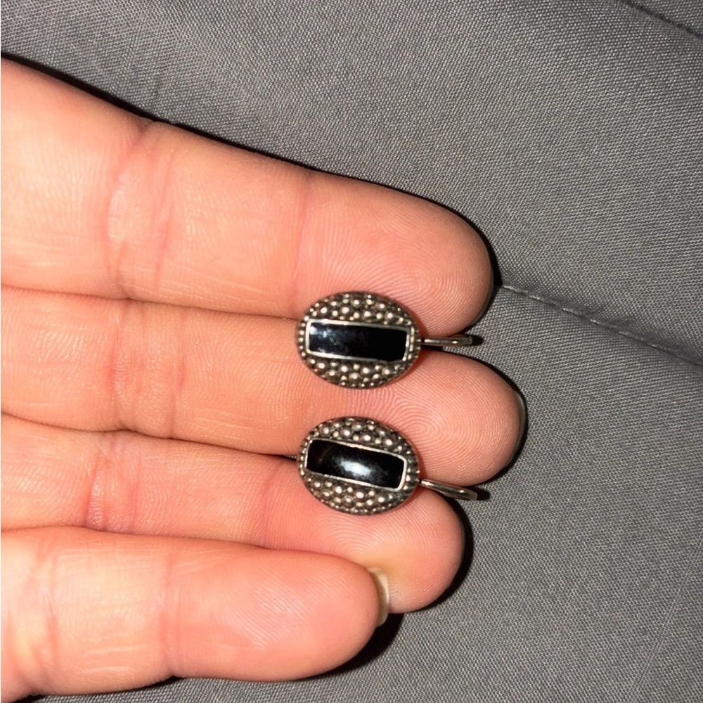 Elegant Black and Silver Earrings